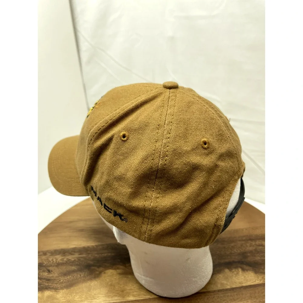 Mack Truck Bulldog Hat Cap  Logo Khaki Gold Brown Vintage Mens‎ Snapback Cap Hat